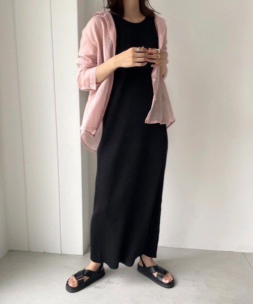 CANAL JEAN（キャナルジーン）の「El mar(エルマール) ガーゼシャツ（シャツ/ブラウス・レディース・ホワイト/ネイビー/カーキ/ピンク/ブラック・ONE SIZE）」の14枚目の写真