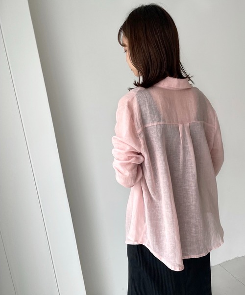 CANAL JEAN（キャナルジーン）の「El mar(エルマール) ガーゼシャツ（シャツ/ブラウス・レディース・ホワイト/ネイビー/カーキ/ピンク/ブラック・ONE SIZE）」の15枚目の写真