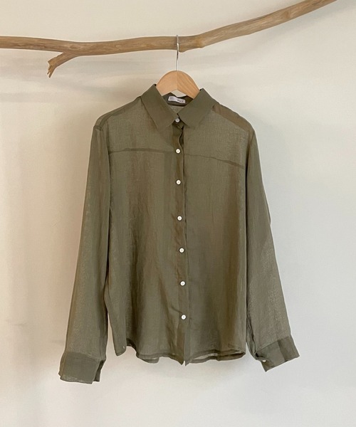 CANAL JEAN（キャナルジーン）の「El mar(エルマール) ガーゼシャツ（シャツ/ブラウス・レディース・ホワイト/ネイビー/カーキ/ピンク/ブラック・ONE SIZE）」の19枚目の写真