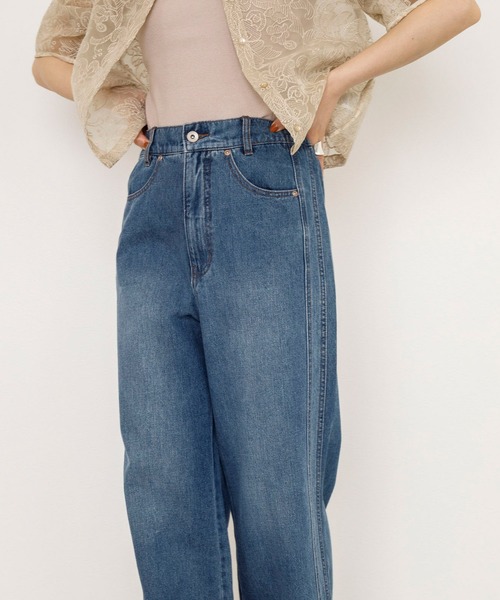 w closet（ダブルクローゼット）の「裾スリット後ろレースアップデニムパンツ（デニムパンツ・レディース・ブルー/ケミカルウォッシュ/キナリ・S/M）」の13枚目の写真