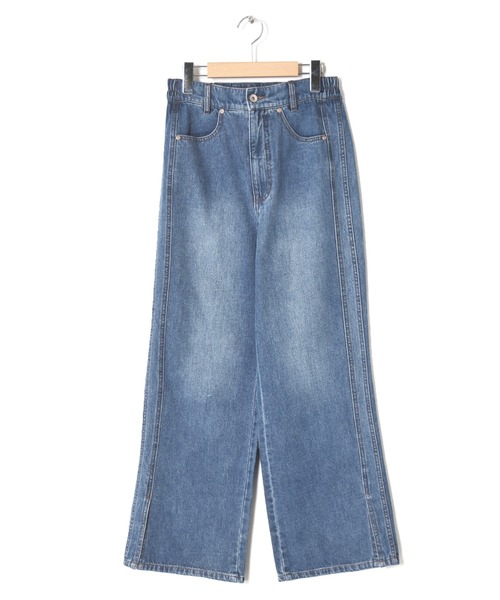 w closet（ダブルクローゼット）の「裾スリット後ろレースアップデニムパンツ（デニムパンツ・レディース・ブルー/ケミカルウォッシュ/キナリ・S/M）」の15枚目の写真