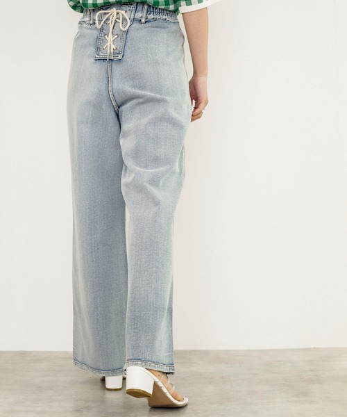 w closet（ダブルクローゼット）の「裾スリット後ろレースアップデニムパンツ（デニムパンツ・レディース・ブルー/ケミカルウォッシュ/キナリ・S/M）」の20枚目の写真