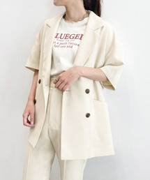 Heather | リネンライク半袖ジャケット 【SETUP対応】 959753(テーラードジャケット)