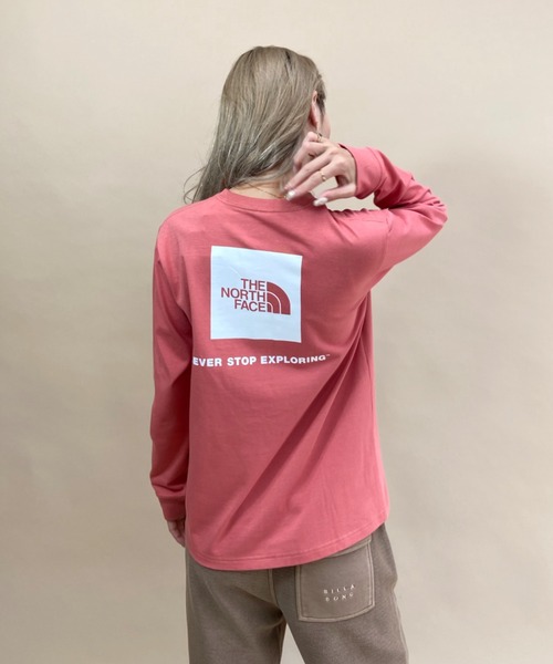 THE NORTH FACE（ザノースフェイス）の「THE NORTH FACE/ノースフェイス   ルーズシルエット /無地バックプリントロンT /ロングスリーブTEE  NTW32343（Tシャツ/カットソー・レディース・ブラック/グレー/ホワイト/ピンク・M/L/XL）」の4枚目の写真