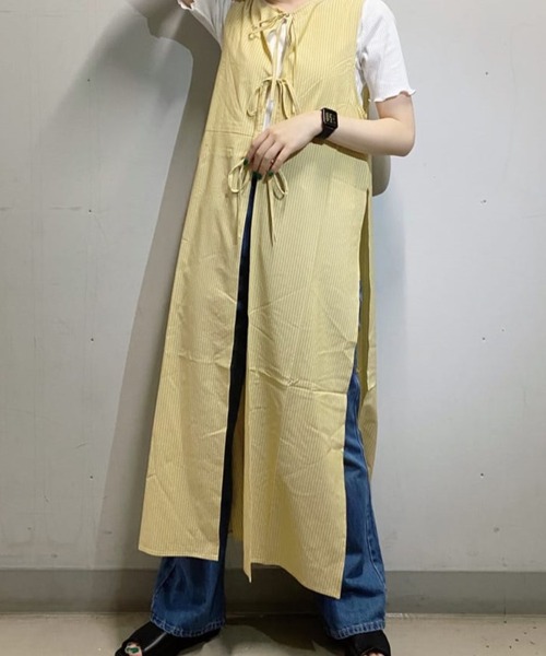 dispark（ディスパーク）の「DISPARK/2WAYｴプロンワンピース（ワンピース・レディース・グリーン系その他4/イエロー系その他5・FREE）」の2枚目の写真