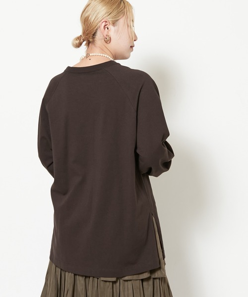 CIAOPANIC（チャオパニック）の「度詰めラグランビッグTシャツ（Tシャツ/カットソー・レディース・ブラック/ブラウン/オフホワイト/ローズ・FREE）」の15枚目の写真