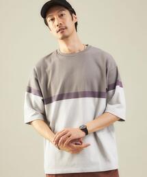 green label relaxing | ＜green label relaxing＞パネルボーダー クルーネック 半袖 カットソー(Tシャツ/カットソー)