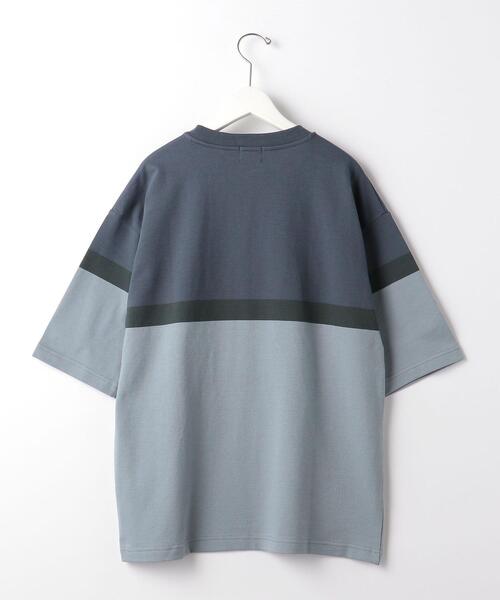 green label relaxing（グリーンレーベルリラクシング）の「＜green label relaxing＞パネルボーダー クルーネック 半袖 カットソー（Tシャツ/カットソー・メンズ・ベージュ/ロイヤルブルー・XL/S/M/L）」の9枚目の写真