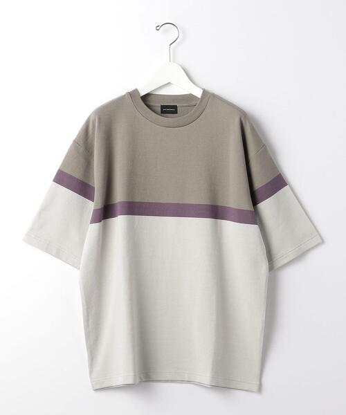 green label relaxing（グリーンレーベルリラクシング）の「＜green label relaxing＞パネルボーダー クルーネック 半袖 カットソー（Tシャツ/カットソー・メンズ・ベージュ/ロイヤルブルー・XL/S/M/L）」の12枚目の写真