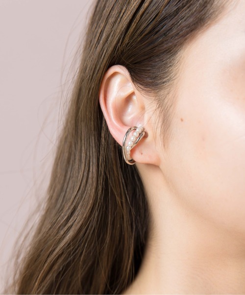 flower(フラワー)の「クロスパールイヤーカフ(イヤーカフ・レディース・シルバー/ゴールド・FREE)」の8枚目の写真