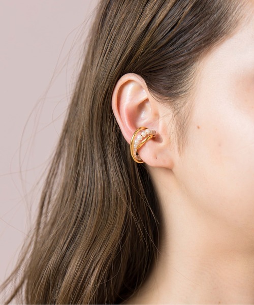 flower(フラワー)の「クロスパールイヤーカフ(イヤーカフ・レディース・シルバー/ゴールド・FREE)」の7枚目の写真