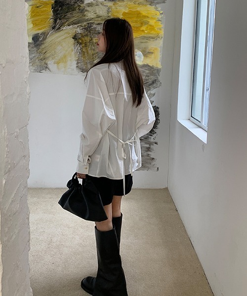 Fano Studios(ファノ ストゥディオズ)の「ウエスト紐付き オーバーサイズ ベーシックシャツ FQ21S001【Fano Studios】(シャツ/ブラウス・レディース・ホワイト/ライトグリーン/ライトブルー・L/S/M)」の22枚目の写真