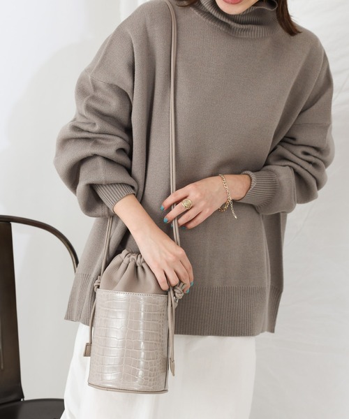 COLONY 2139（コロニートゥーワンスリーナイン）の「リサイクルレザータッチ バケツショルダーバッグ（ショルダーバッグ・レディース・ブラック/ブラウン/ベージュ・FREE）」の20枚目の写真