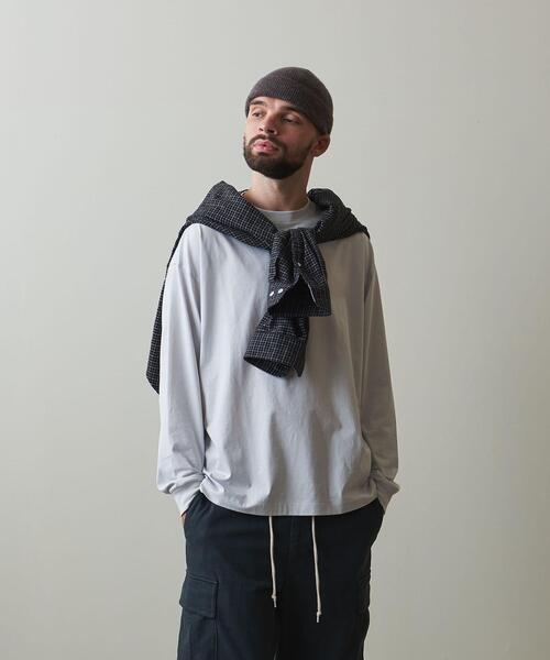 Steven Alan（スティーブンアラン）の「＜Steven Alan＞ SIRO CREW NECK LONG SLEEVE TEE-LOOSE/Tシャツ（Tシャツ/カットソー・メンズ・ブラック/オリーブ/ライトグレー・S/M/L/XL）」の8枚目の写真