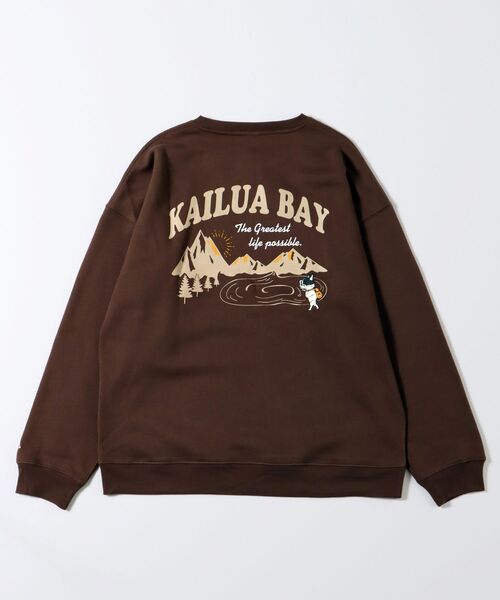 NAVAL（ナバル）の「CAMPLAY by Kailua Bay / KAILUA MOUNTAIN CREW NECK SWEAT / カイルア マウンテン クルーネック スウェット（スウェット・メンズ・ダークブラウン/キナリ/ブルーグレー・LARGE/MEDIUM）」の4枚目の写真