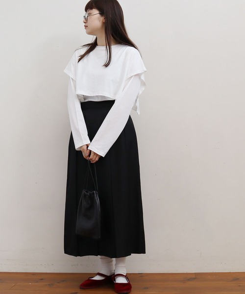 fig Ｌondon（フィグロンドン）の「double long sleeve　PO（Tシャツ/カットソー・レディース・ホワイト/チャコール/ブラウン・FREE）」の11枚目の写真