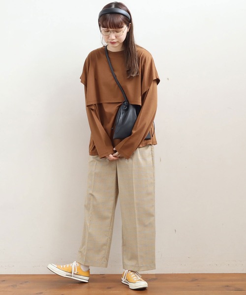 fig Ｌondon（フィグロンドン）の「double long sleeve　PO（Tシャツ/カットソー・レディース・ホワイト/チャコール/ブラウン・FREE）」の19枚目の写真