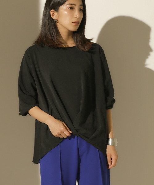Bou Jeloud(ブージュルード)の「バックプリーツトップス(Tシャツ/カットソー・レディース・グレー/ベージュ/ブラック・38)」の12枚目の写真