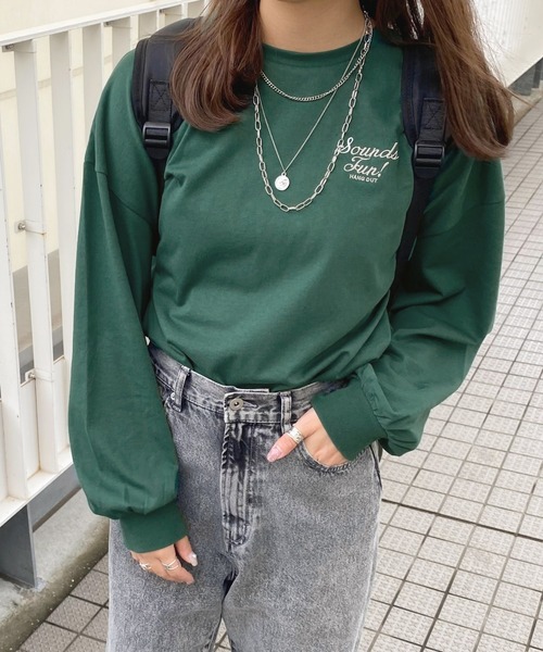 apres jour(アプレジュール)の「ショート丈プリントロンT【ZOZOTOWN限定アイテム】(Tシャツ/カットソー・レディース・アイボリー/ナチュラル/ブラック/その他/グリーン/ホワイト系その他/オフホワイト/クリーム・フリー/X-LARGE)」の8枚目の写真