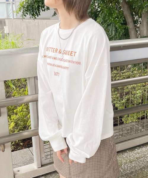 apres jour(アプレジュール)の「ショート丈プリントロンT【ZOZOTOWN限定アイテム】(Tシャツ/カットソー・レディース・アイボリー/ナチュラル/ブラック/その他/グリーン/ホワイト系その他/オフホワイト/クリーム・フリー/X-LARGE)」の10枚目の写真
