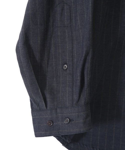 marka（マーカ）の「marka / マーカ：W POCKET BAND COLLAR SHIRT - STRIPE VIELLA -：M21D-03SH01C[COR]（シャツ/ブラウス・メンズ・チャコールグレー/グレー系その他・1/2/3）」の21枚目の写真