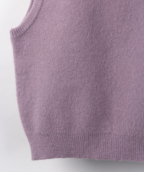me+em select（ミームセレクト）の「★ニュアンスカラー　Uネックコンパクトゆるニットベスト（ベスト・レディース・ライトブルー/ベージュ/パープル/オートミール・FREE）」の14枚目の写真