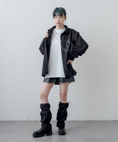 RASVOA（ラスボア）の「ファイヤーパターンシャツ（シャツ/ブラウス・レディース・ブラック/オフホワイト・FREE）」の9枚目の写真