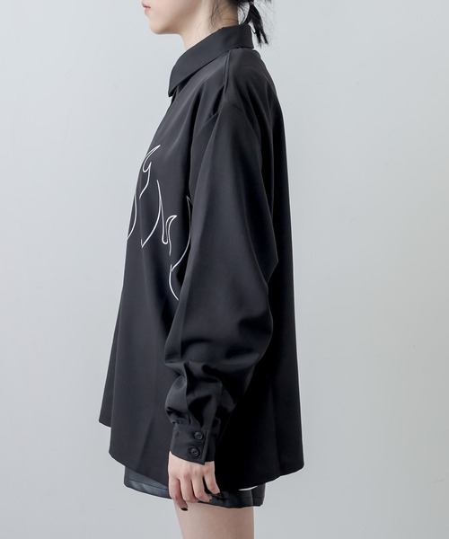 RASVOA（ラスボア）の「ファイヤーパターンシャツ（シャツ/ブラウス・レディース・ブラック/オフホワイト・FREE）」の18枚目の写真