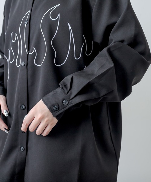 RASVOA（ラスボア）の「ファイヤーパターンシャツ（シャツ/ブラウス・レディース・ブラック/オフホワイト・FREE）」の22枚目の写真