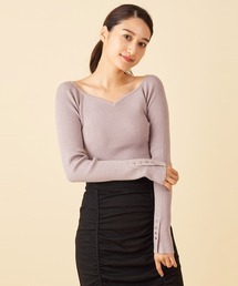ROYAL PARTY | 【洗えるニット】オープンネックニットトップス(ニット/セーター)