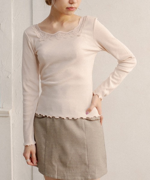 OLIVE des OLIVE（オリーブデオリーブ）の「ダブルフロントロンＴ（Tシャツ/カットソー・レディース・ブラック/オフホワイト/アイボリー・FREE）」の17枚目の写真