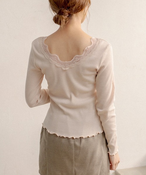 OLIVE des OLIVE（オリーブデオリーブ）の「ダブルフロントロンＴ（Tシャツ/カットソー・レディース・ブラック/オフホワイト/アイボリー・FREE）」の19枚目の写真