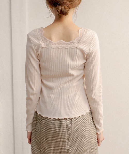 OLIVE des OLIVE（オリーブデオリーブ）の「ダブルフロントロンＴ（Tシャツ/カットソー・レディース・ブラック/オフホワイト/アイボリー・FREE）」の18枚目の写真