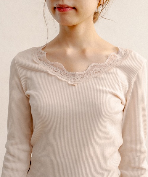 OLIVE des OLIVE（オリーブデオリーブ）の「ダブルフロントロンＴ（Tシャツ/カットソー・レディース・ブラック/オフホワイト/アイボリー・FREE）」の16枚目の写真