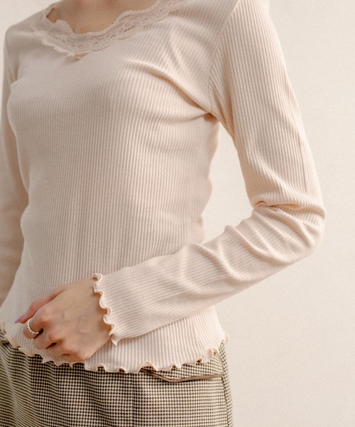 OLIVE des OLIVE（オリーブデオリーブ）の「ダブルフロントロンＴ（Tシャツ/カットソー・レディース・ブラック/オフホワイト/アイボリー・FREE）」の20枚目の写真