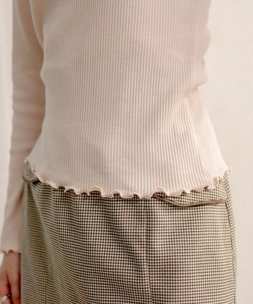 OLIVE des OLIVE（オリーブデオリーブ）の「ダブルフロントロンＴ（Tシャツ/カットソー・レディース・ブラック/オフホワイト/アイボリー・FREE）」の9枚目の写真