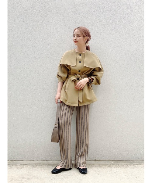 JUMELLE（ジュメロ）の「ストライプニットパンツ（その他パンツ・レディース・ベージュ/モカ・FREE）」の3枚目の写真