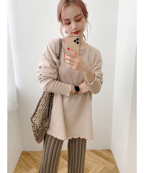 JUMELLE（ジュメロ）の「ストライプニットパンツ（その他パンツ・レディース・ベージュ/モカ・FREE）」の5枚目の写真