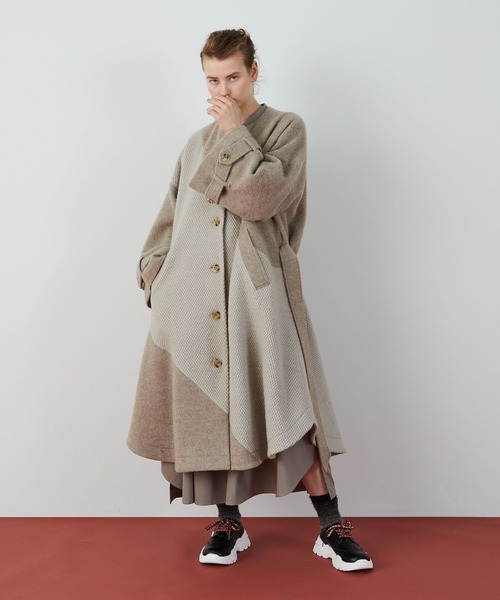 FRAPBOIS(フラボア)の「ケープコート(その他アウター・レディース・ブラック/モカ・1/0)」の8枚目の写真