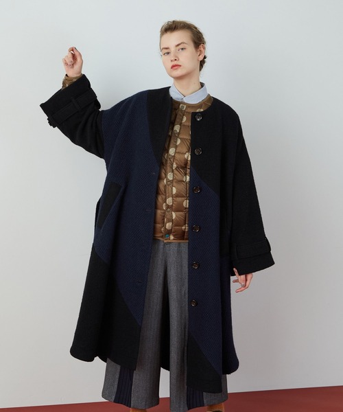 FRAPBOIS(フラボア)の「ケープコート(その他アウター・レディース・ブラック/モカ・1/0)」の5枚目の写真