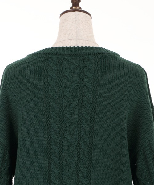 axes femme（アクシーズファム）の「レースアップ花刺繍ニットＰＯ（ニット/セーター・レディース・キナリ/グリーン/ブラック・MEDIUM）」の21枚目の写真