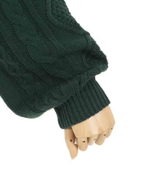 axes femme（アクシーズファム）の「レースアップ花刺繍ニットＰＯ（ニット/セーター・レディース・キナリ/グリーン/ブラック・MEDIUM）」の22枚目の写真