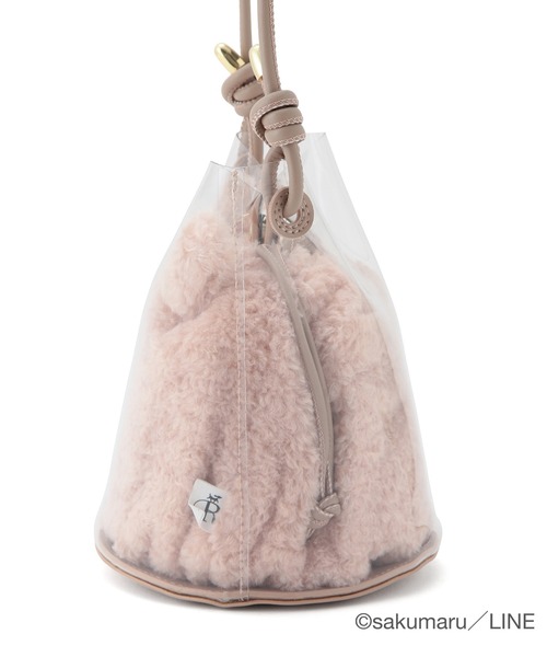 ROPE' PICNIC（ロペピクニック）の「【うさまる×ROPE' PICNIC】エコファー巾着＆クリアショルダーバッグ（ショルダーバッグ・レディース・オフホワイト/ピンク・FREE）」の3枚目の写真
