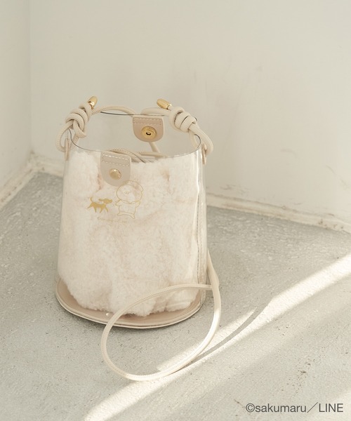 ROPE' PICNIC（ロペピクニック）の「【うさまる×ROPE' PICNIC】エコファー巾着＆クリアショルダーバッグ（ショルダーバッグ・レディース・オフホワイト/ピンク・FREE）」の18枚目の写真