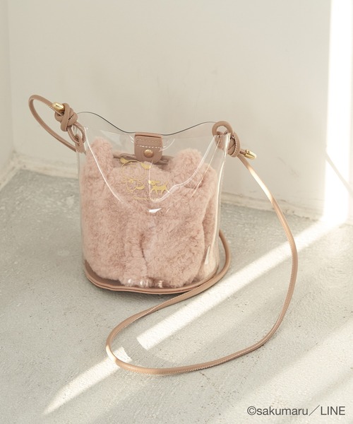 ROPE' PICNIC（ロペピクニック）の「【うさまる×ROPE' PICNIC】エコファー巾着＆クリアショルダーバッグ（ショルダーバッグ・レディース・オフホワイト/ピンク・FREE）」の8枚目の写真