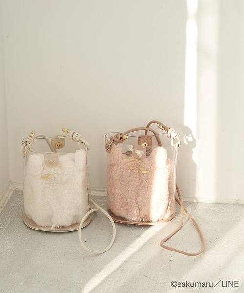 ROPE' PICNIC（ロペピクニック）の「【うさまる×ROPE' PICNIC】エコファー巾着＆クリアショルダーバッグ（ショルダーバッグ・レディース・オフホワイト/ピンク・FREE）」の14枚目の写真