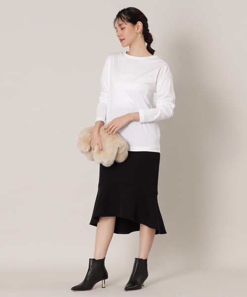 EPOCA THE SHOP（エポカザショップ）の「【川上さやか×EPOCA THE SHOP】バックロゴロングスリーブカットソー（Tシャツ/カットソー・レディース・チャコールグレー/ホワイト・38）」の4枚目の写真