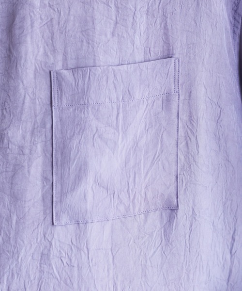 Blanc YM（ブランワイエム）の「Blanc YM ブランワイエム / Long Acetate Shirt オーバーサイズ アセテートロングシャツ プルオーバー トロミシャツ / BL-22S-ALS（シャツ/ブラウス・メンズ・サックスブルー/キナリ・MEDIUM）」の15枚目の写真