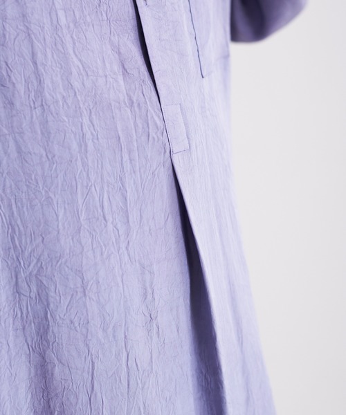 Blanc YM（ブランワイエム）の「Blanc YM ブランワイエム / Long Acetate Shirt オーバーサイズ アセテートロングシャツ プルオーバー トロミシャツ / BL-22S-ALS（シャツ/ブラウス・メンズ・サックスブルー/キナリ・MEDIUM）」の16枚目の写真