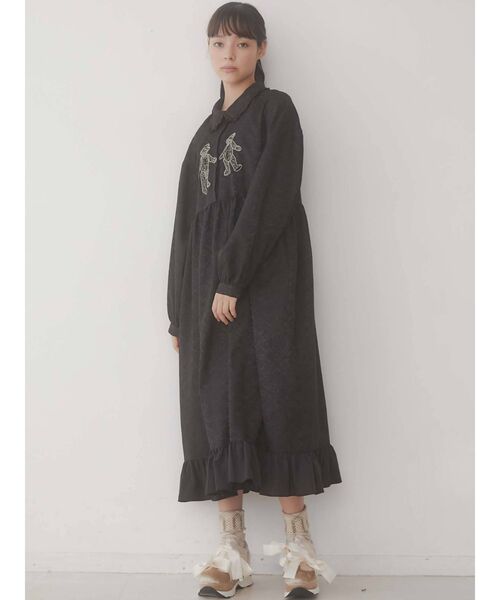 正規品♡GOOD NIGHT BEAR♡ジャガードワンピース♡ネイビー gelato pique（ジェラートピケ）の「GOOD NIGHT BEAR ジャガード